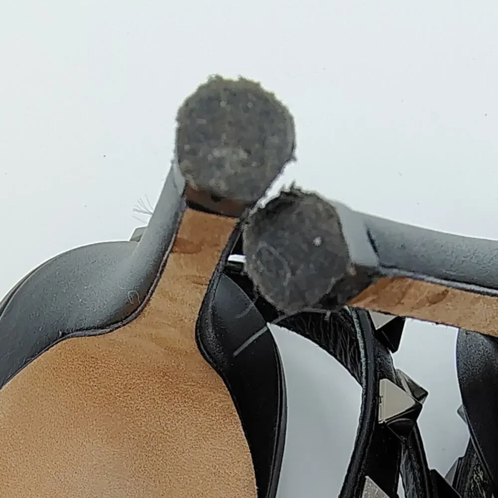 Valentino Garavani Mesh Rockstud Cage T-Strap Pumps Black Size 38 Italy